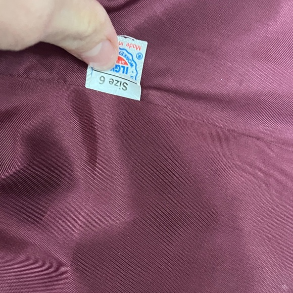 Vintage Velvet Tailored 2 button Blazer in Deep Burgundy XS - Picture 10 of 11